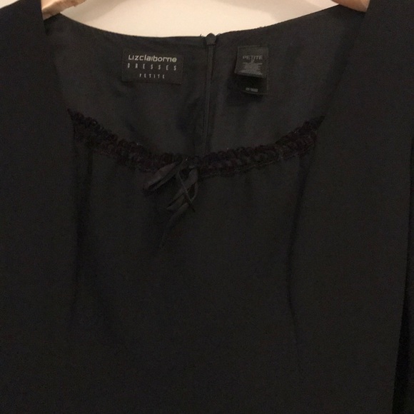 CLAIBORNE BLACK DRESS - LACE ACCENT - Picture 2 of 6